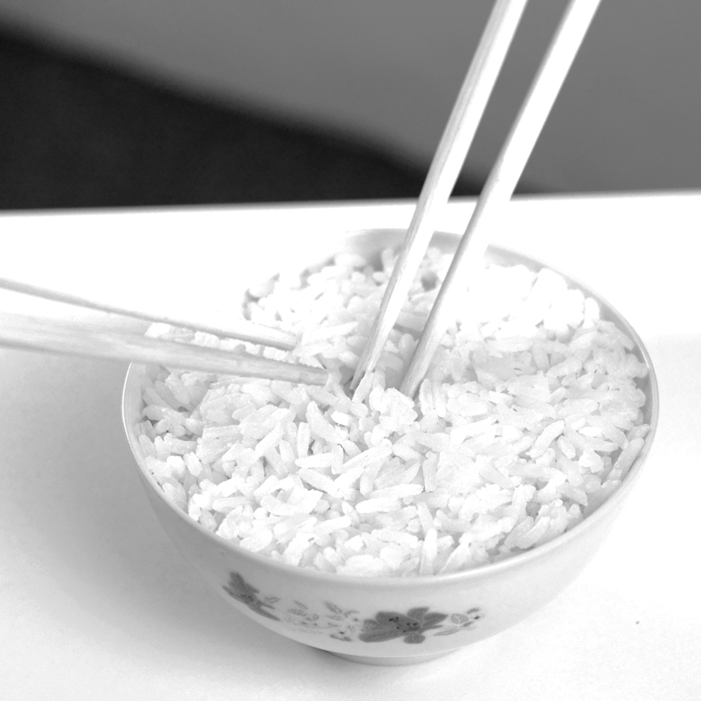 stick chopsticks in bowl